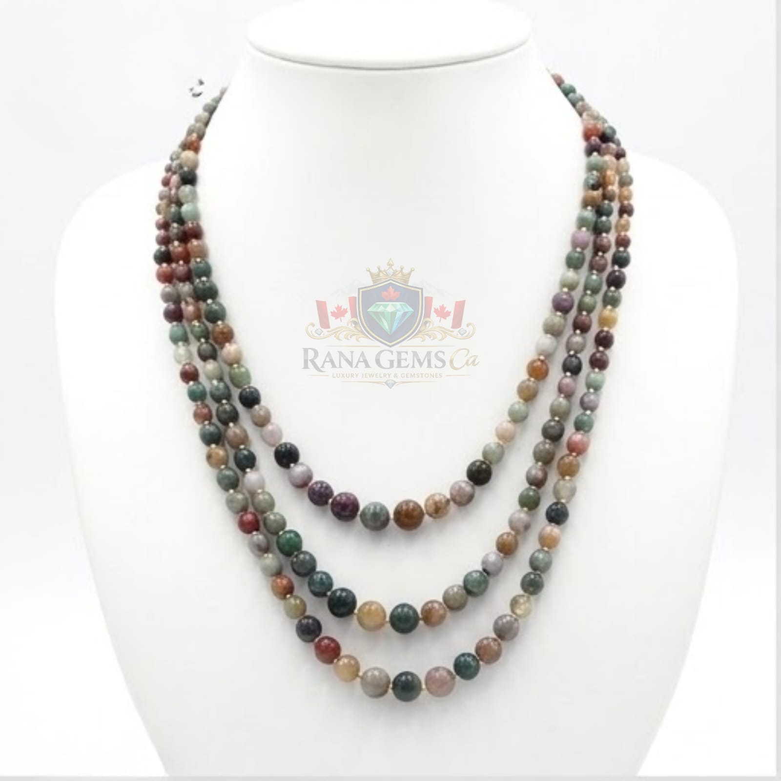 Three Line Fancy Jasper Necklace