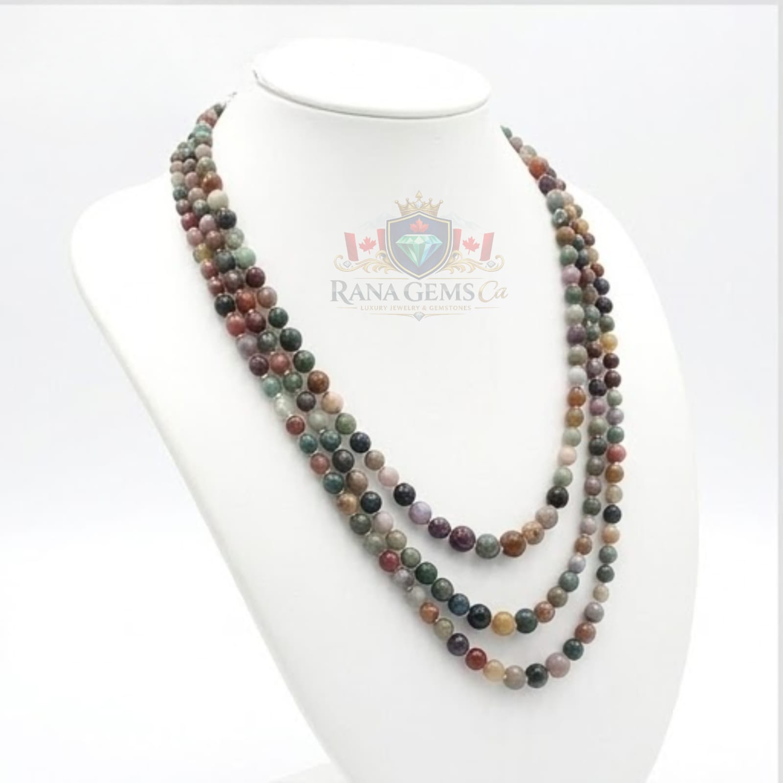 Three Line Fancy Jasper Necklace