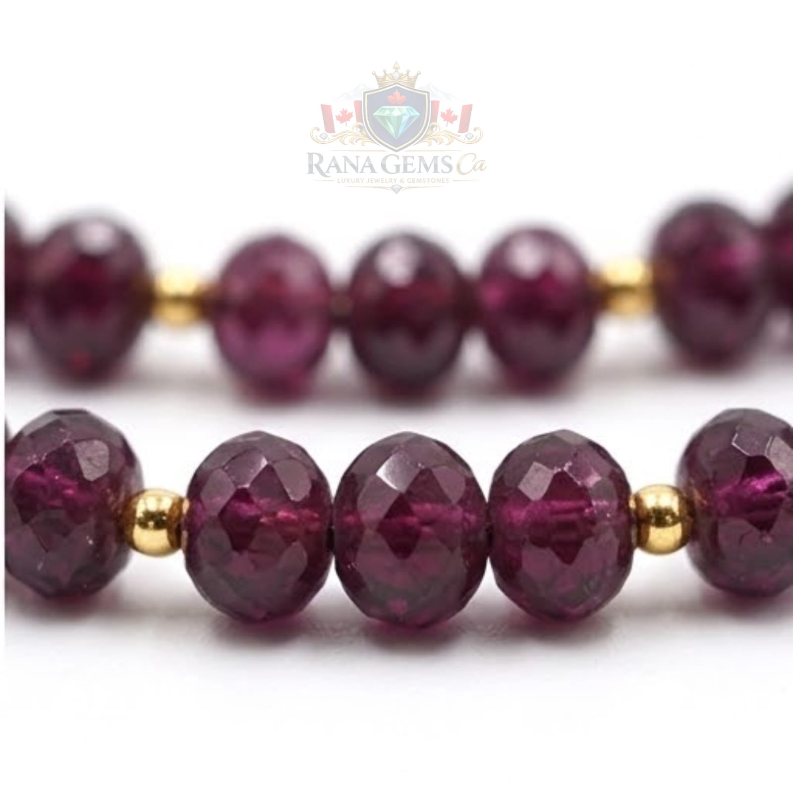 Two Line Faceted Garnet Necklace