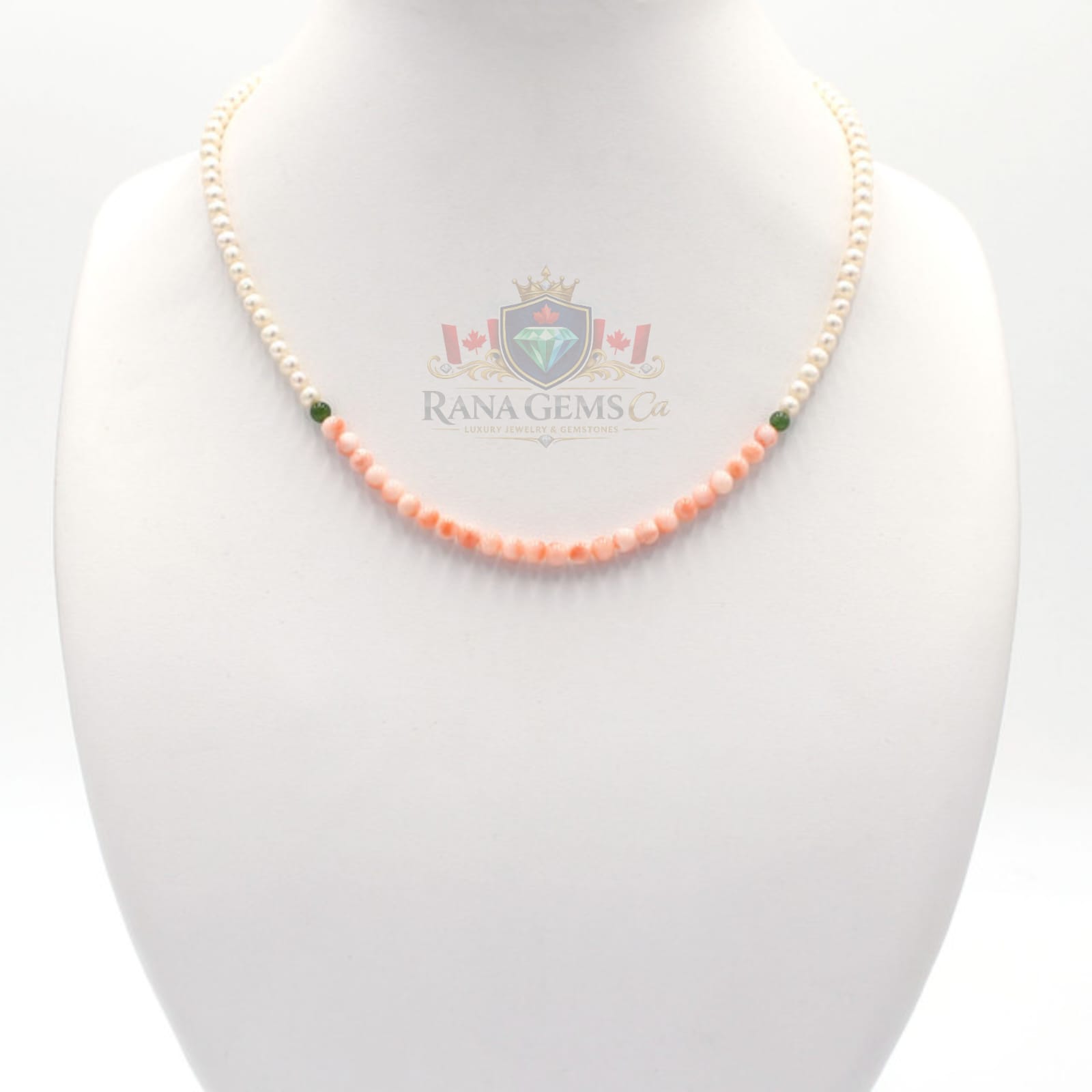 Coral & Pearl Necklace with FREE Earrings
