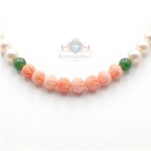 Coral & Pearl Necklace with FREE Earrings