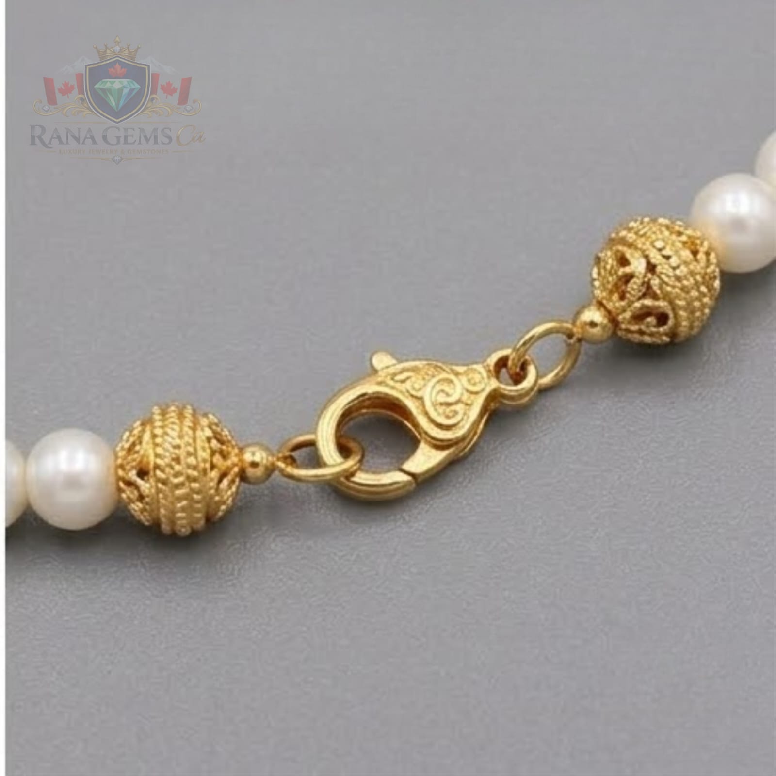 Pearl and Red Jade Necklace