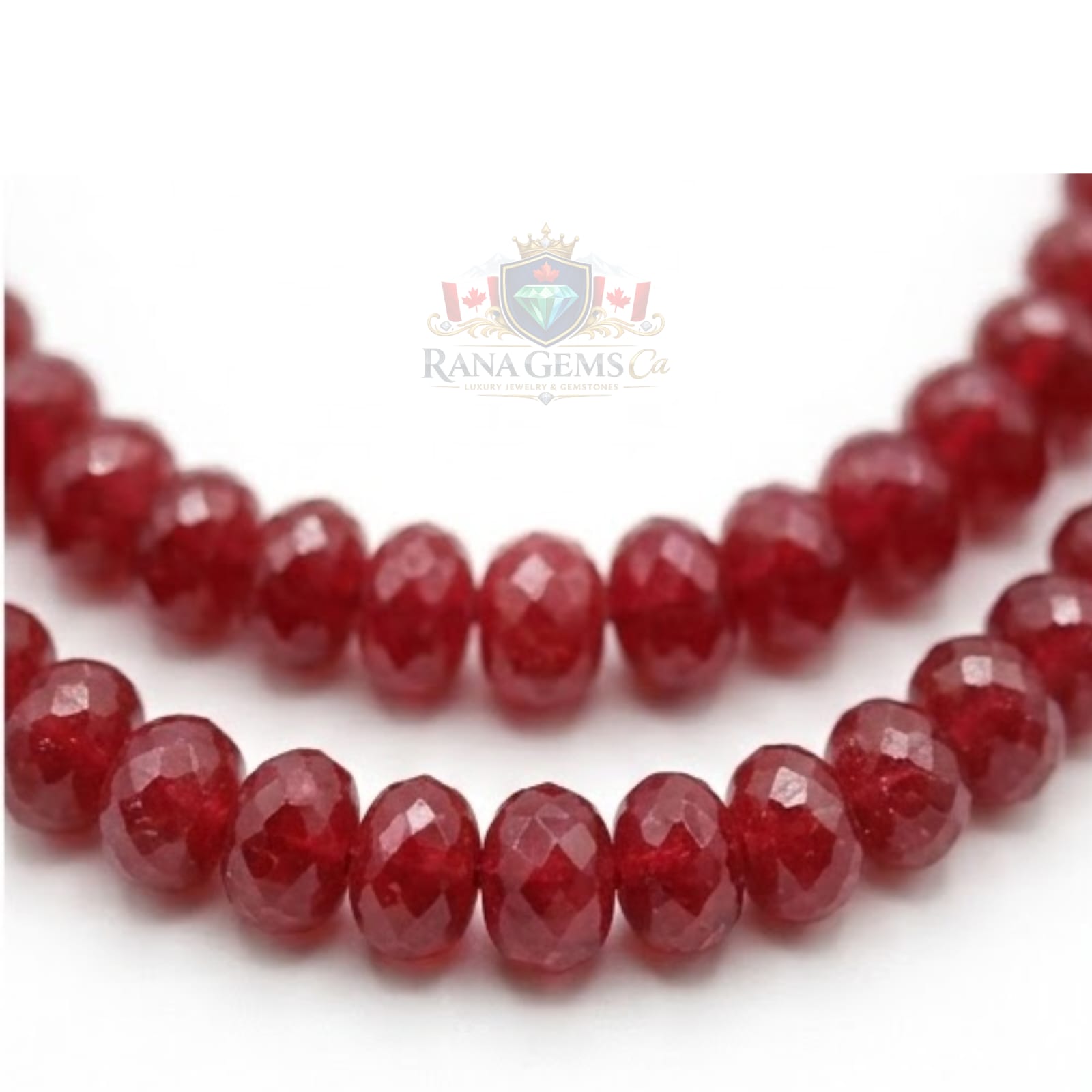 Faceted Three Layer Ruby Necklace