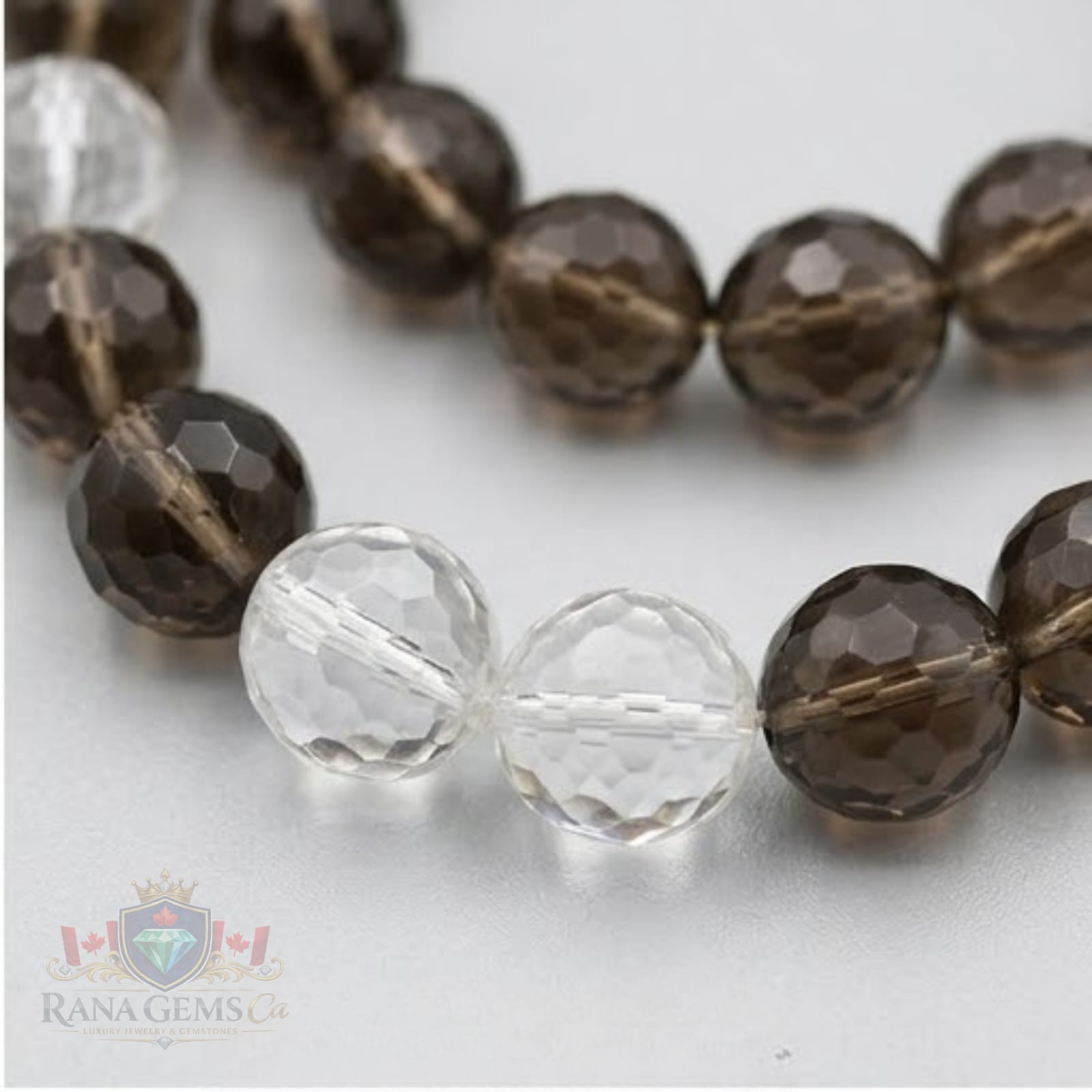 Aura Crystal and Smoky Topaz Necklace