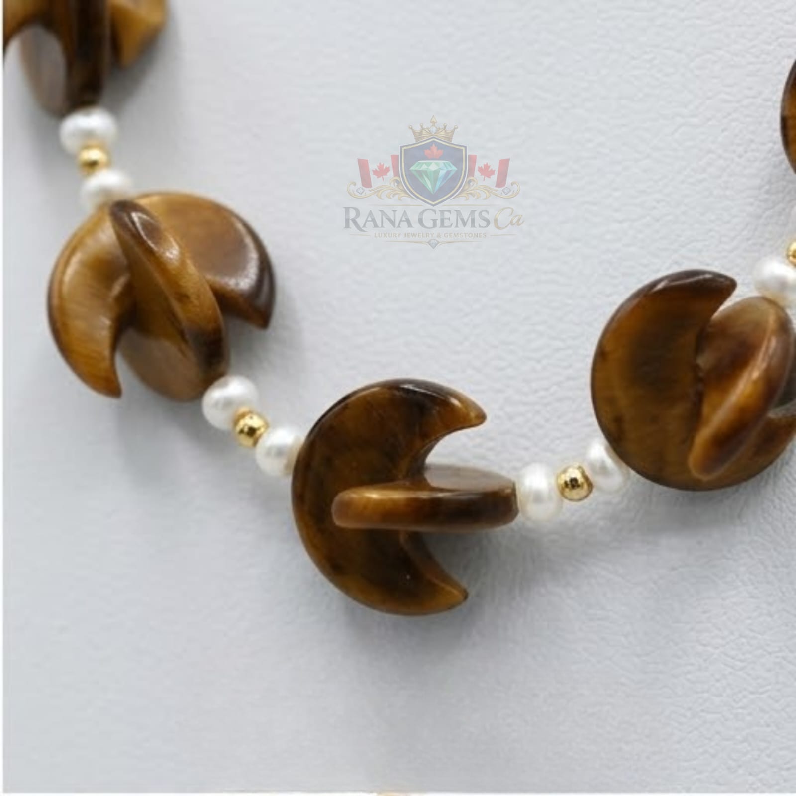 Half Moon Tiger Eye Necklace