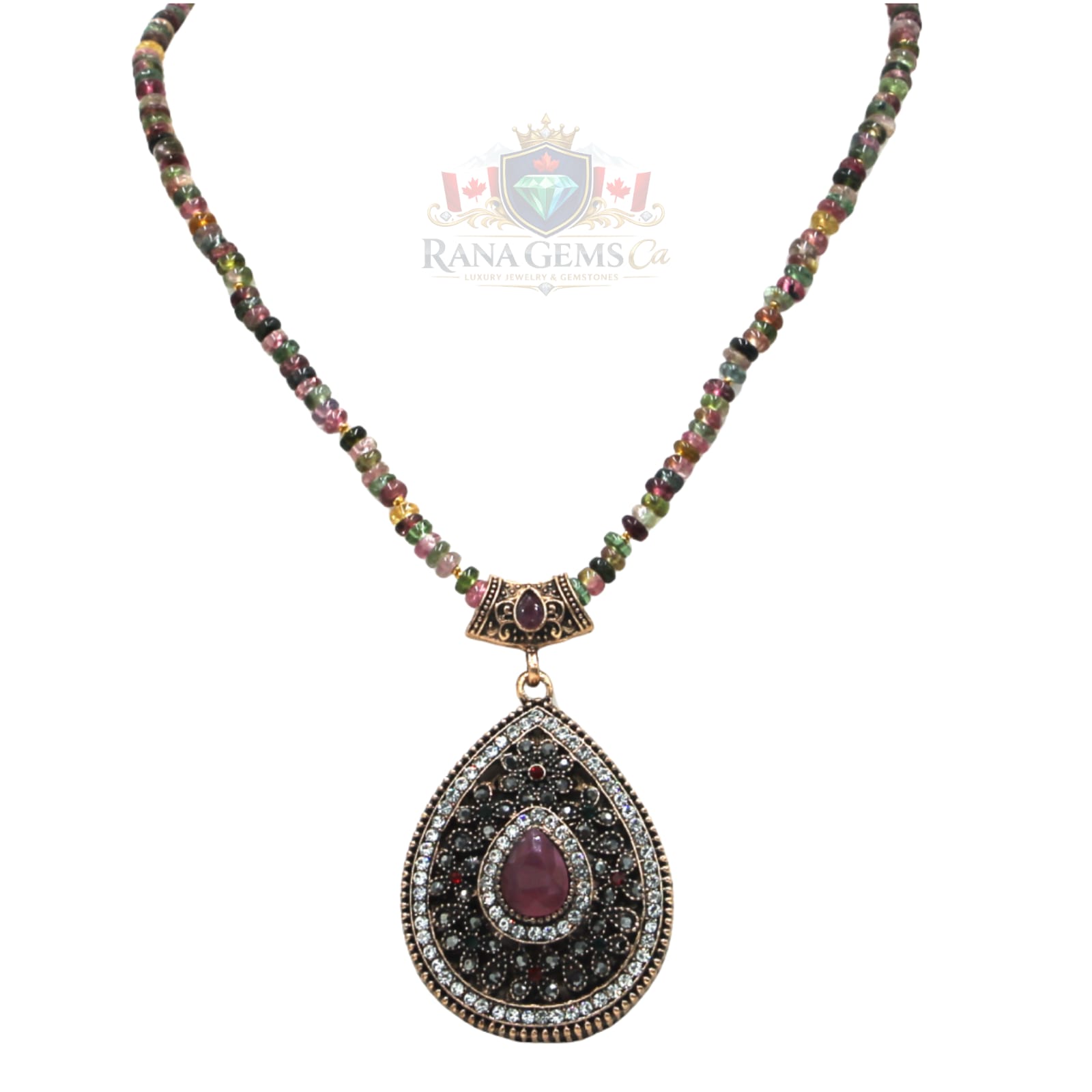 Tourmaline Disk Necklace