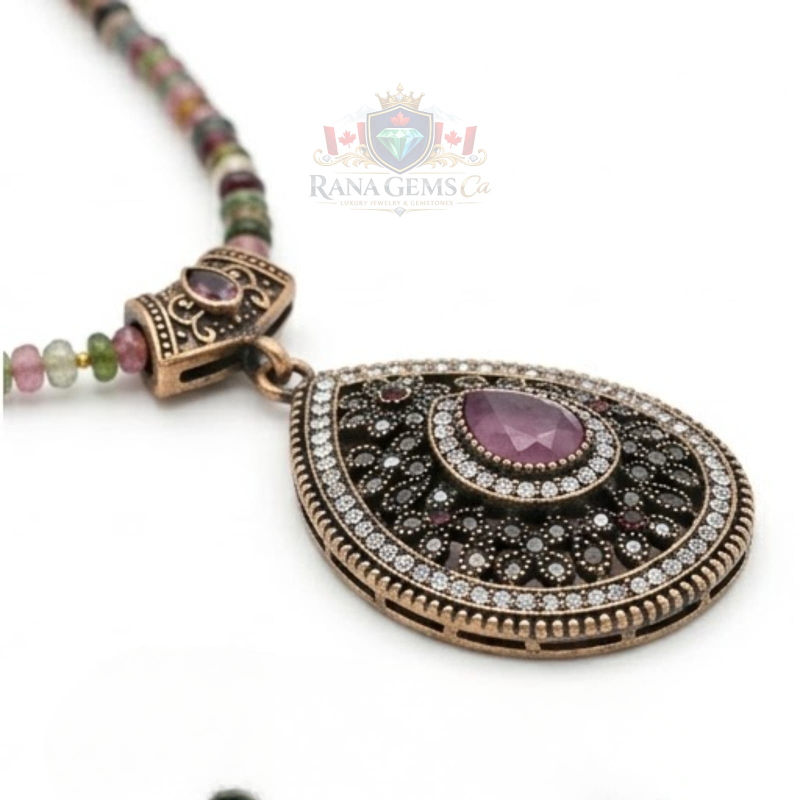 Tourmaline Disk Necklace
