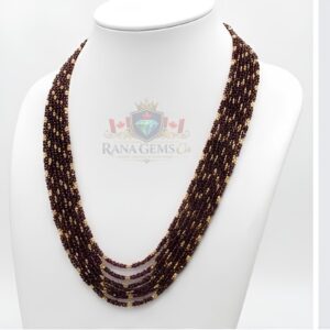 Garnet + Gold Beads String