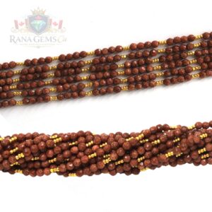 Goldstone + Gold Beads String