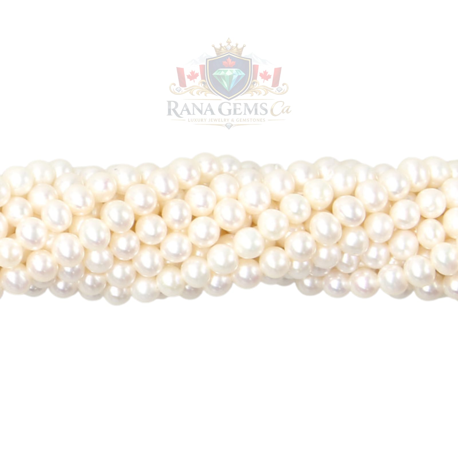 Semi-Round Pearls, 5.5 mm