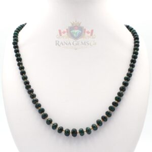 Emerald Necklace with Gold Beads, 320 carats