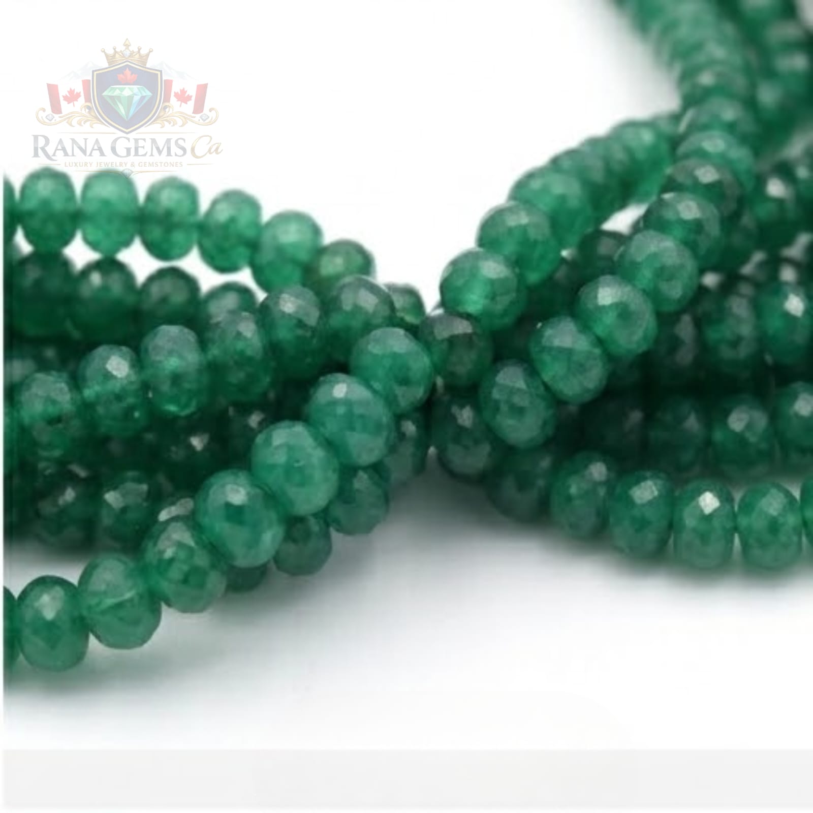 Faceted Emerald Beads, 3.6 mm