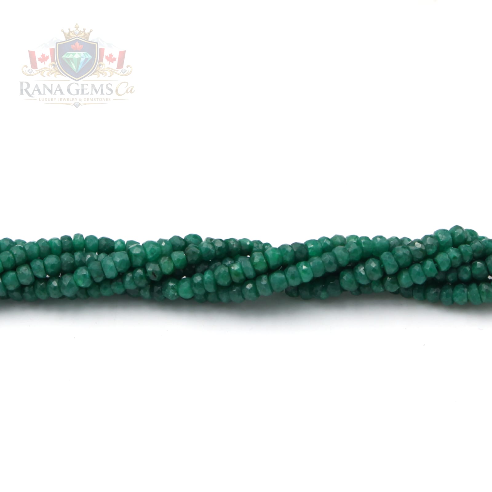 Faceted Emerald Beads, 3.6 mm