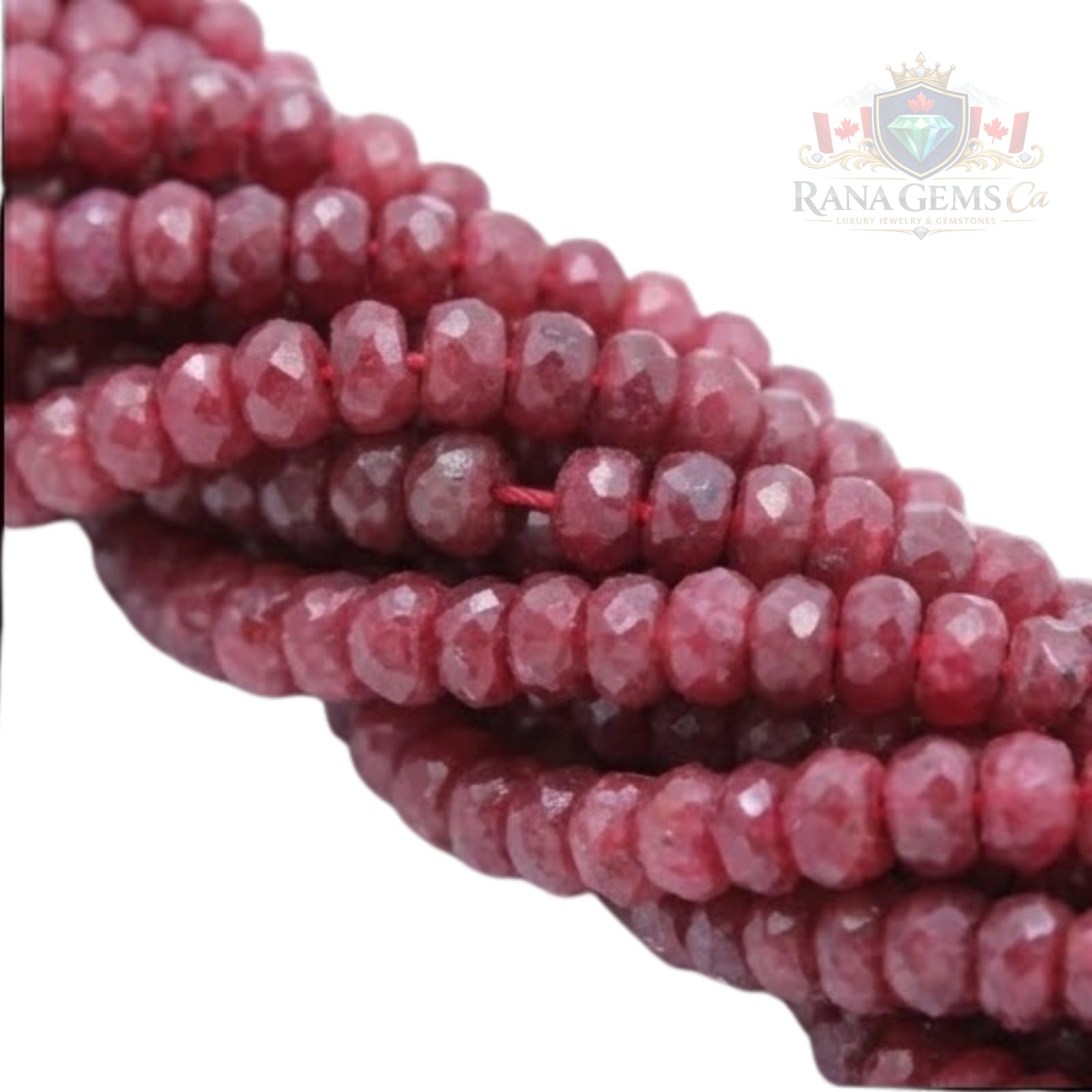 Faceted Ruby Beads, 4.8 mm