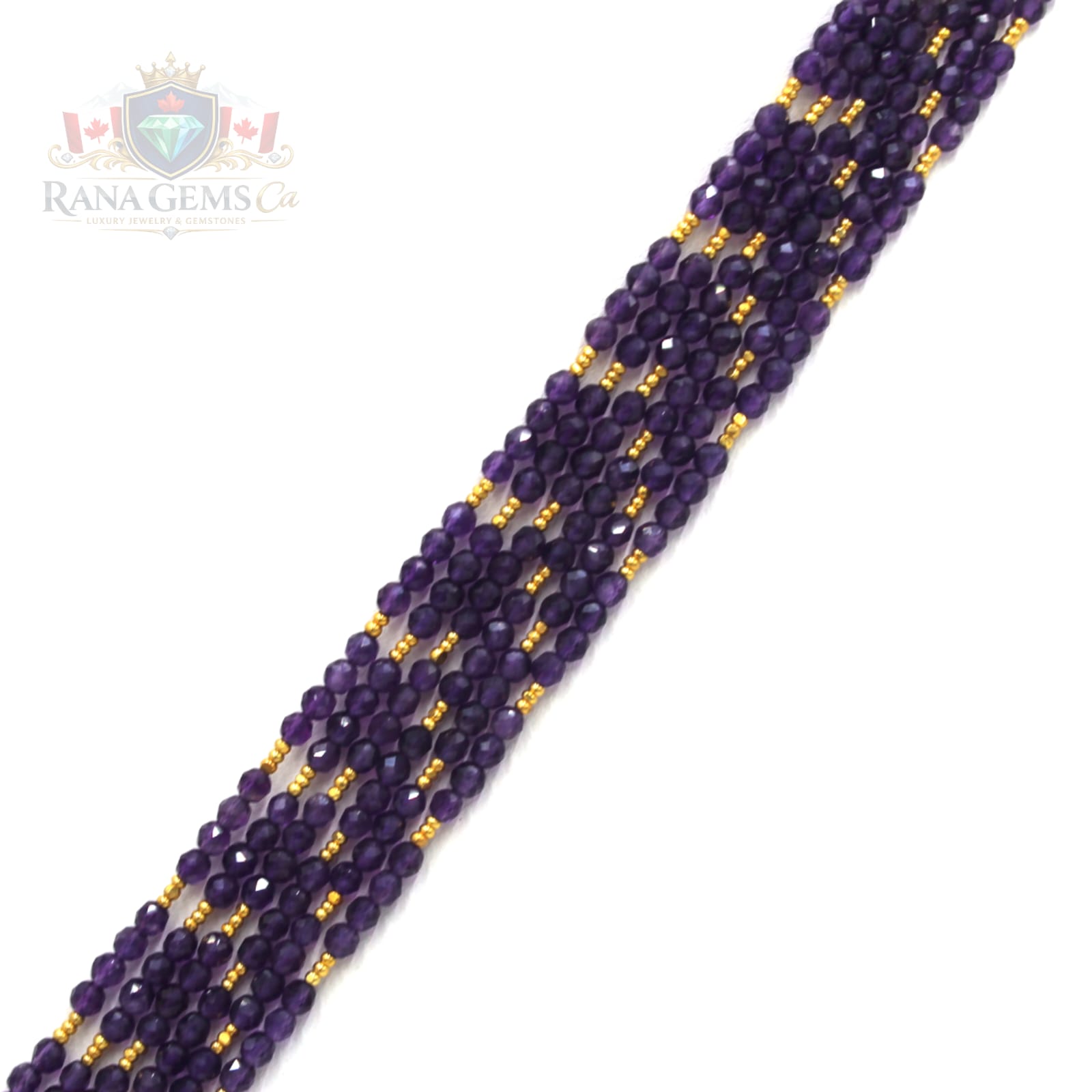 Amethyst + Gold Beads String