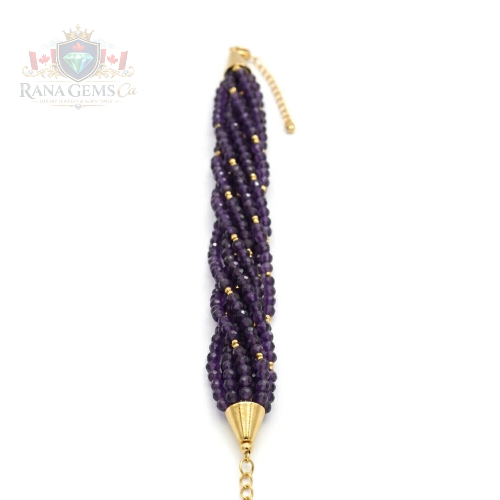 Amethyst + Gold Beads String