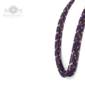 Amethyst + Gold Beads String