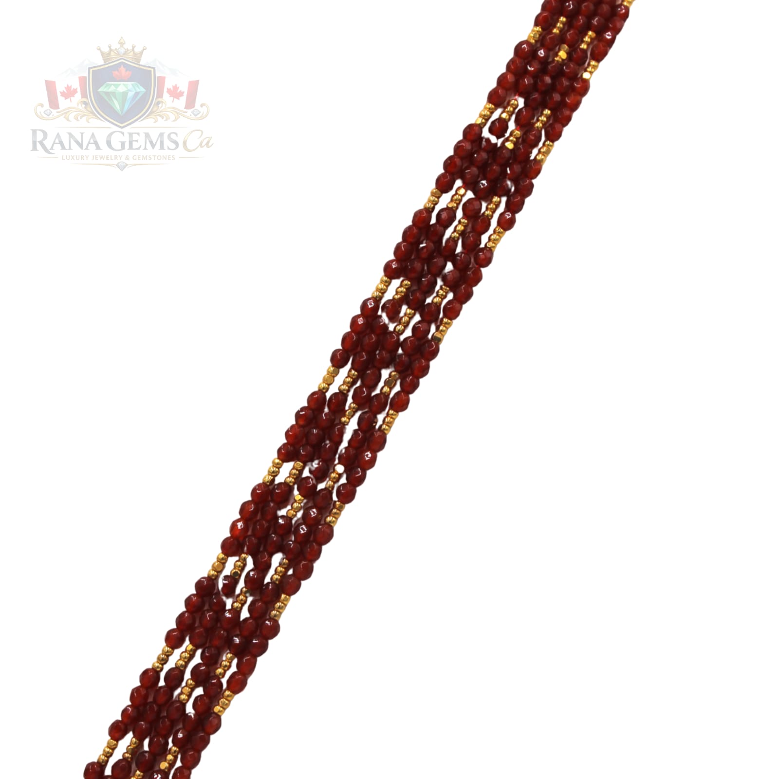 Carnelian + Gold Beads String
