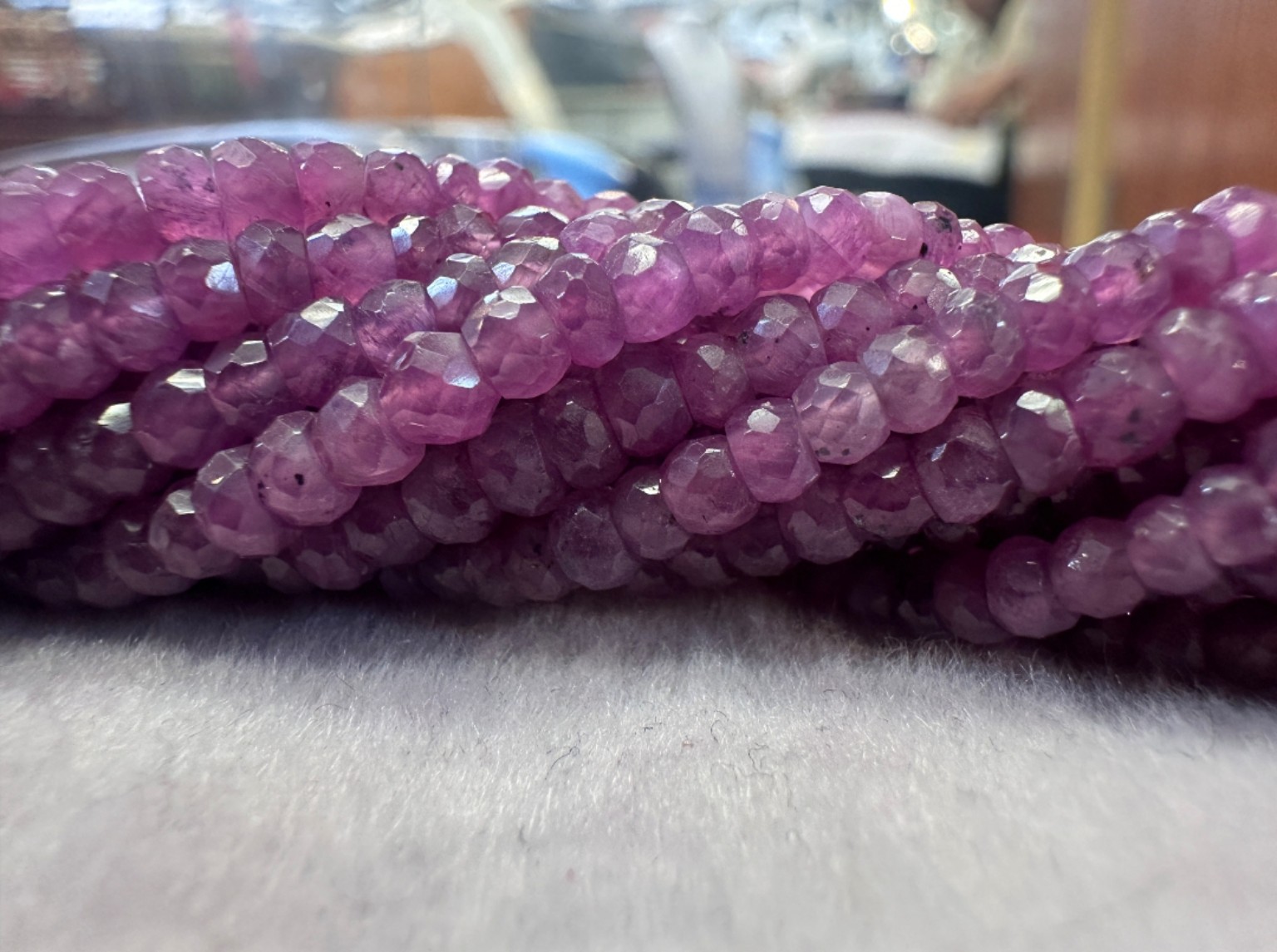 Pink Burmese Ruby Beads